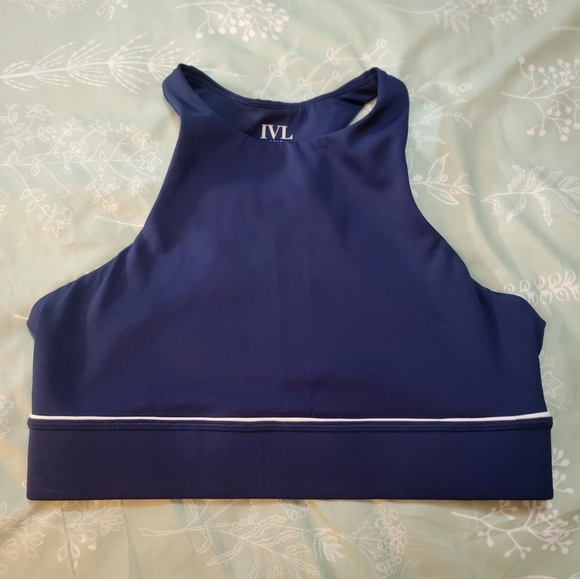 IVL Navy Blue And Brillant White Sports Mesh Bra Size 12 - Picture 1 of 7